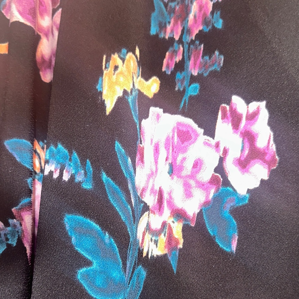 RACHEL Rachel Roy Black Midi Dress with Purple Floral Accents - Picture 3 of 9